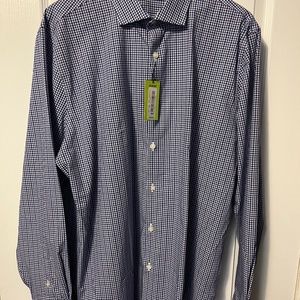 Murano men’s dress shirt XL blue plaid